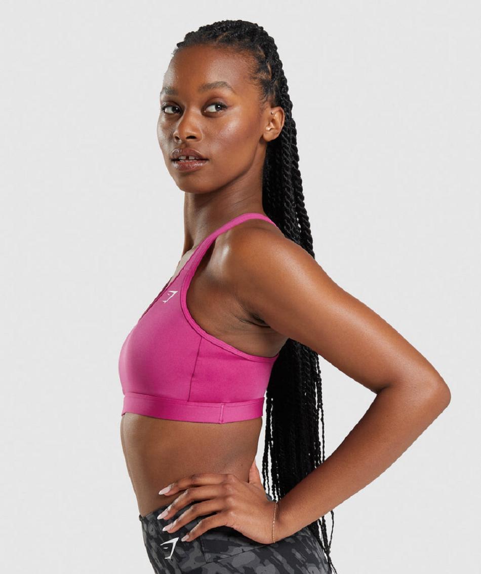 Gymshark Scoop Neck Ženske Sportski Grudnjak Roze | HR 3351AHK